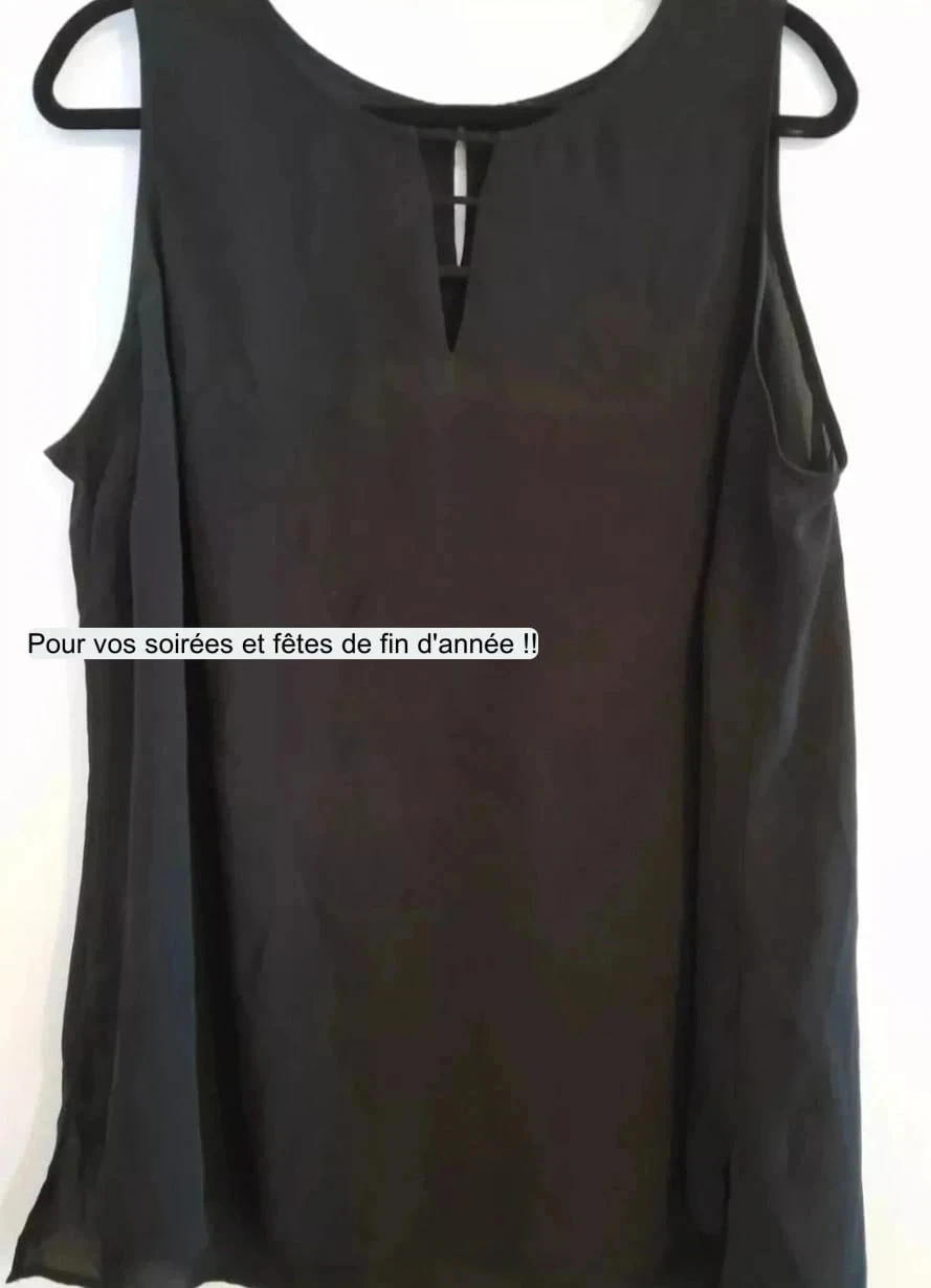 Haut noir, sans manches, taille 50 Marque : new look inspire